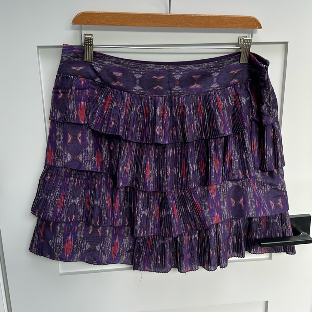 Gap Flutter Tiered Mini Skirt in Ikat Watercolor Print